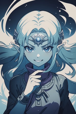 1girl, solo,best quality, masterpiece,expressive eyes, perfect face,complex, dramatic lighting, rim lighting,zeldaALBW,aesthetic, holding rasengan, spiral wind currents swirling around hand, smirk,
