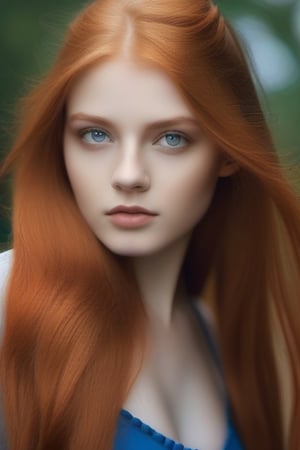 solo, very detailed, detailed face, very long hair, picture of a beautiful young woman, dasha_taran, sfw, ((natural orange hair)), beautiful natural blue eyes, High Definition RAW Photography, 16k photography, 