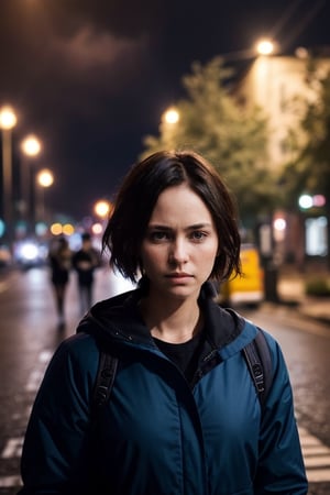 (dynamic angle:1.1), (cute face:1.2), dark sky, (afternoon time:1.2), (sanny weather:1.2), photo of angry girl in the street, looking to the side, (short hair), volumetric light, masterpiece, 8k, (best quality:1.3), (intricate details:1.1), subsurface scattering, ultrarealistic, in bold pose,