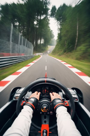 POV, formula driver, view from car, going fast, speed is everything, adrenaline rush