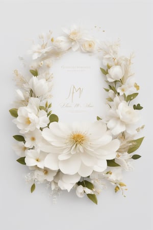 (masterpiece, best quality), wedding event, wedding motifs, desing, flat design, flowers, white, no humans