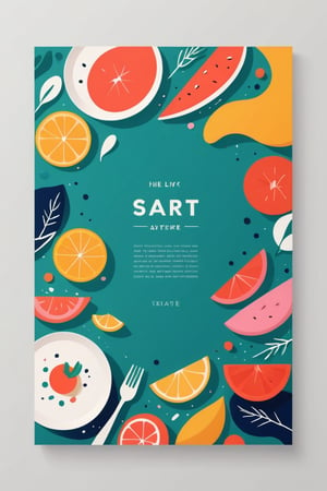 menu, minimalist design, modern, abstract, colorful, illustration, simple, flat