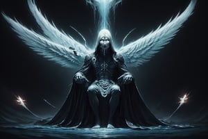 the Lord sitting upon a throne, high and lifted up, and his train (robe) filled the temple. Above the throne stood the Seraphim (angelic beings), and each one had 6 wings. With two wings they covered their faces, with two they covered their feet, and with two they flew, DarkTheme