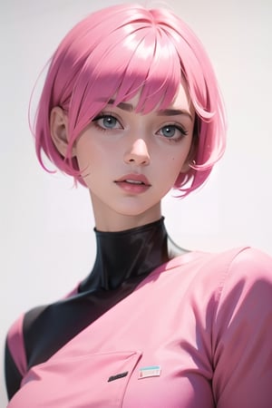 Woman, Short hair, Bobcut, Bangs, Multicolor hair, Pink hair hair