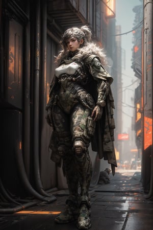 ((Best quality)), ((masterpiece)), (highly detailed:1.3), 3D, beautiful (cyberpunk:1.2) special forces, robort,female with thick voluminous hair wearing (wearing camouflage_uniform:1.1), body armour,cape,digital (camouflage:1.3),HDR (High Dynamic Range),Ray Tracing,NVIDIA RTX,Super-Resolution,Unreal 5,Subsurface scattering,PBR Texturing,Post-processing,Anisotropic Filtering,Depth-of-field,Maximum clarity and sharpness,Multi-layered textures,Albedo and Specular maps,Surface shading,Accurate simulation of light-material interaction,Perfect proportions,Octane Render,Two-tone lighting,Wide aperture,Low ISO,White balance,Rule of thirds,8K RAW,Efficient Sub-Pixel,sub-pixel convolution,photorealistic,perfect,hand,fingers,cbpkv5,Matrix,Angel