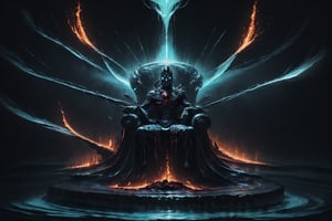 His throne was flaming with fire, its wheels blazing. A river of fire poured out of the throne. Thousands upon thousands served him, tens of thousands attended him. The courtroom was called to order, and the books were opened.,nodf_lora,LegendDarkFantasy,DarkTheme
