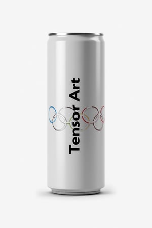 a drink can labeled with the words "TensorArt", containing an OLYMPIC logo
