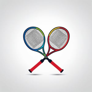 2 tennis rackets, tennis logo, add text ("OLYMPIC PARIS 2024"), vector, illustration, logo design