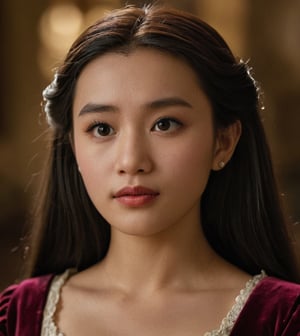 masterpiece, best quality, (vampire:0.9) mixed (Walt disney:1.1), looking at other, solo focus, (fantasy house), ultra shaper, 35mm photography. Movie, bokeh, professional, 8k, highly detailed, filmmaker style, extremely realistic.,Movie Still, Asian beautiful girl