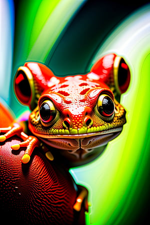 (best quality, 8K, ultra-detailed, masterpiece), (ultra-realistic, photorealistic), Craft an awe-inspiring 8K masterpiece showcasing a Red-Eyed Tree Frog in all its glory. Ensure meticulous detail in its skin, vibrant colors, and elegant movement. This artwork should capture the frog's enigmatic nature, revealing its unique beauty and presence with unparalleled realism. With the fron in motion jumping, make this frog a stunning and unforgettable subject.