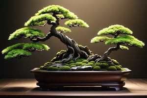 masterpiece, high quality, realistic aesthetic photo, pore and detailed, intricate detailed, graceful and beautiful textures, RAW photo, 16K, cinematic lighting, front view, japanese bonsai, Works by shinji suzuki,