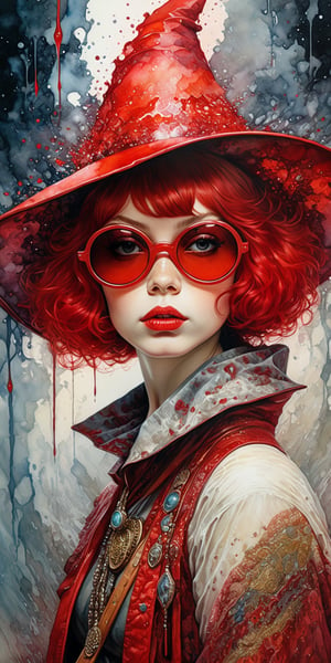 young beautiful girl wearing witch hat, ((short red hair, bob haircut)), wearing red sunglasses, 8k resolution photorealistic masterpiece, intricately detailed fluid painting, by Jean Baptiste Monge, acrylic: colorful watercolor art, cinematic lighting, maximalist photoillustration, 8k resolution concept art intricately detailed, complex, elegant, expansive, fantastical, psychedelic realism, dripping paint, greg rutkowski, ((Jimi Hendrix:1.004))


detailmaster2, photo r3al, dreamwave