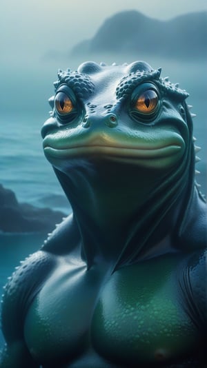 Conceptual art. 16K. UHD. High quality, photorealism. Thematic background. Fog.
Ivan Konstantinovich Aivazovsky. Amphibian Man. Seashore. Fantasy. Mysticism. Detailed face with expressive eyes. Stunning full-color design, sharp focus, studio shooting, intricate details, high detail, detailed anatomy. Hyperrealism.