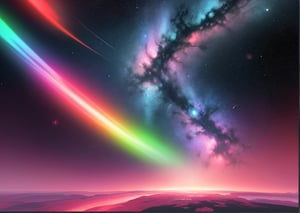 Fantastic Space landscape, neon pastel colors