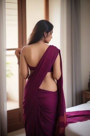 a tight breasted young Indian woman on her knees sucking a man's flacid penis from the front, man has his hands on top of her breast , she is wearing a traditional Indian saree, in a bedroom, next to a window,breastgrab, Relaxed, peaceful, loves nature and meditation. Naled, (totale dark background), 1girl, masterpiece, best quality, high resolution, 8K, HDR, bloom, raytracing, detailed shadows, bokeh, depth of field, film photography, film grain, glare, (wind:0.8), detailed hair, beautiful face, beautiful girl, ultra detailed eyes, cinematic lighting, (hyperdetailed:1.15),  ,1boy, 1girl, breast grab, breast squeezing, squeezed breast,  girl lying naked in bed with her nipples up and a dildo in her vagina and an orgasmic look on her face