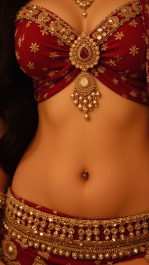 beautiful indianbride, hindu bridal makeup, bridal ornaments, hinsuism, indain culture, ornate, intimate,hot, midriff, navel piercing, gold jewel on belly button, gold waist band, gold waist beads  around abdomen,