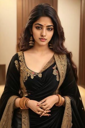 beautiful cute young attractive indian girl, village girl, 22 years old, cute, Instagram model, long yellow_hair, colorful hair, warm, dacing, in black
expensive outfit,photorealistic,Tylor