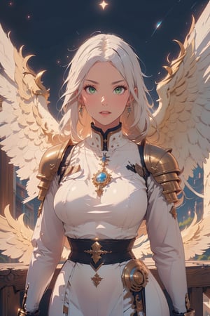 ppcp, (masterpiece, best quality, artwork), (extremely detailed 8K picture, absurdes, 8k resolution), (symmetry: 1.3), (female angel \Kayle\). six ultra detailed huge wings, fly in the air, casual clothes,fantasy background, armor,highres,,1 girl,StarfireDC,Animecartoon mix