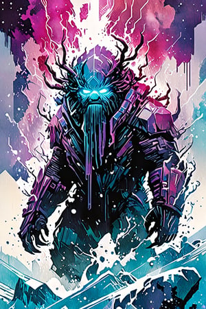 The Thing, Marvel Comics, ornaments, sci fi, highly technology, iconographic, glitch background, , watercolor, ink, mist, interactive image, highly detailed, art style by Clayton Crain + Ross Tran + Rachel Walpole + Jeszika Le Vye + Dan Volbert + Simon Stalenhag + Brian Stelfreeze