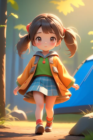 best quality, masterpiece, beautiful and aesthetic, vibrant color, Exquisite details and textures, Warm tone, ultra realistic illustration,	(cute Japanese girl, 9year old:1.5),	(Camping theme:1.4), strong wind, camping with my dad,	cute eyes, big eyes,	(a surprised look:1.3),	cinematic lighting, ambient lighting, sidelighting, cinematic shot,	siena natural ratio, children's body, anime style, head to toe,	dark brown bun hair,	wearing a short skirt, upskirt, underwear,	ultra hd, realistic, vivid colors, highly detailed, UHD drawing, perfect composition, beautiful detailed intricate insanely detailed octane render trending on artstation, 8k artistic photography, photorealistic concept art, soft natural volumetric cinematic perfect light. 
