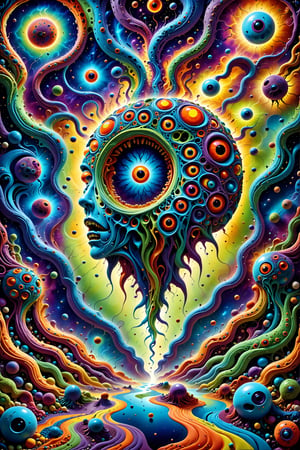 The most insane sensory overloaded brain melting psychedelic madness, hallucinatory visual wonders, LSD, DMT, psychotropic, cosmic crazy creative colorful complex composition, Hallucinator unique original art style Vivid ultra colors, hyper detailed intricate elaborate fantastical amazing wondrous masterwork masterpiece of bizarre otherworldly interdimensional psychedelic insanity, visual hallucinations like on psychotropic chemicals, tripping on drugs,REALISTIC 