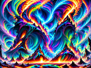 The multi-verse unfolds before you like an origami nightmare in reverse, collapsing and expanding at the same time, thunderous waves of psychedelic seismic space energy pulse and churn as a vortex of madness takes indescribable form, a truly breathtaking sight to behold like a hurricane of colors and a tornado of lightning and fire collided at full speed force and we are in the eye of the psychedelic swirling chaotic colorswirling trippy tempest, everything is so energized its vibrating everything everywhere is all squiggly distorted vibratory visual effects, populate the swirling insanity with crazy things trapped in the vortex like in that movie twister but way more insane fucked up shit, ultra colors, hyper sky, incredibly intricate intense almost nauseating constant motion and vibratuon and too many too bright colors, in Jesus christ name we pray, absurdres amen 