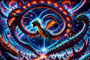 Flying on th back of a cosmic dragon in first person pov as if viewer is riding the dragon, flying through a wormhole Flying through space on a cosmic crazy cool dragon, 1st person pov  like a video game style 