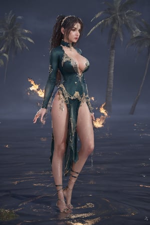 Semirealistic, potrait, masterpiece, best quality, volumetric lighting, gigantic_breasts,saggy_breasts, long_hair, absolute_cleavage,crotch_curtain,night cityscape,1girl,girl_lying_down_in_shallow_water_in the_oasis,spreading_legs, M_legs, vulva, no_panties, pubic_hair,FlawlessElegance,palm_trees_in_the_background, windy, skirt_blow, wind_blown_hair, Torches,MatariDress,half_body_shot,Irish_v1,girl submerged_in_water,GreenDress,on_all_fours,on_hands_and_feet, looking_at_viewer,sweating,soaking
