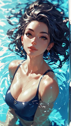 score_9, score_8_up, score_7_up, 1girl, face, partially submerged