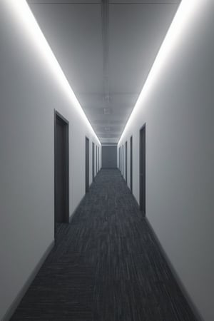 Backrooms Level 0, monotonous office walls, buzzing lights, empty corridors stretching to infinity, unsettling calm, photorealistic render, 4k quality
