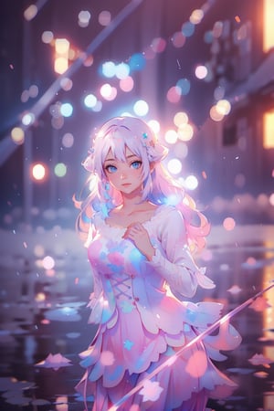 beautiful, gentle pastel colors, beautiful anime drawing, good light, good shadows, high-quality digital art, soft light, bokeh, well-designed clothing details, good hands, well-designed face,