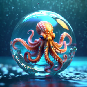 Highly realistic and fetailed
An octopuss in a spherical diamond sphère
Highly reflective 
In deep ripples and waves water
Raytraced in octane render
Hdr
masterpiece Hyperrealistic, splash art, concept art, mid shot, intricately detailed, color depth, dramatic, 2/3 face angle, side light, colorful background