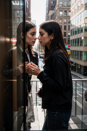 street photo, NYC, glass reflection, window, Depth of Field --ar 2:3 --style raw --sref 2545750231 2713470382 690325644 597491740 2219275291 --sw 200 --stylize 500