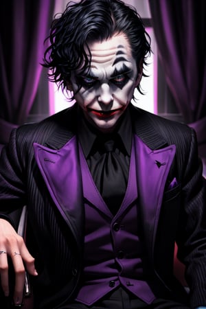 Joker, black and violet color scheme, sinCity_iamYork

