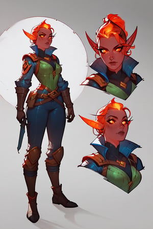 score_9, score_8_up, score_7_up, 1 girl, a archer warrior, dark elf, fire in eyes,full body, dota ftow ranger style, Elena, Expressiveh, concept art, dark theme