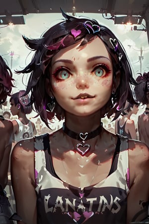 score_9, score_8_up, score_7_up, emo girls , cute face, dark skin, heart choker, freckles, depth of field, natural lightning, orgy, big tits, lesbians,concept art, realistic,Expressiveh,dark theme