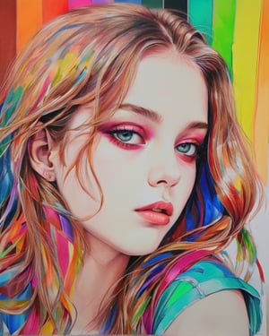 Best masterpiece, highest quality, girls drawing,colorful shades