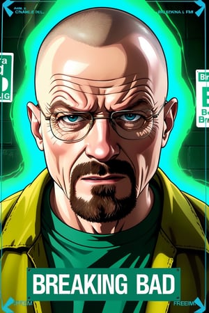 (masterpiece), (best quality), inframe add bold text "Breaking Bad" name ""Breaking Bad"" premium anime card 14PT authenticated cardstock amazing, dark colors, high quality, great detail, movie frame , | cinematic lighting, 
,more detail XL