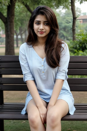 indoor, beautiful cute young attractive  indian bangali girl, 23 years old, cute,Sexy (  morning open weather park sit on bench)