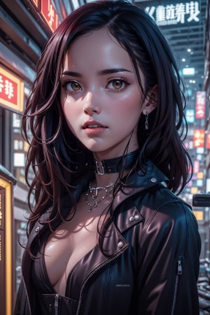 (masterpiece, best quality, photorealistic, high resolution, 8K raw photo, artstation) Half-body shot, Asian Girl, [Lisa Blackpink: Jisoo Blackpink:0.5], red eyes, elegant, thoughtful, reddish yellow lips, gothic, emo, dark, rock clothing, ((loose hair, black with white color)), good quality, cyberpunk, gothic
,Detailedface