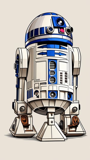 (Grzegorz Rosiński style:0.8) , (Janusz Christa style:1.2) , 
Old men look like Old R2D2 from "Star Wars", 
 realistic,  draw,Comic book Janusz Christa  style, Vector Drawing, ink lines,
 , professional, 4k,  colors, vintage, ,Flat vector art,Vector illustration,flat design,Illustration,illustration