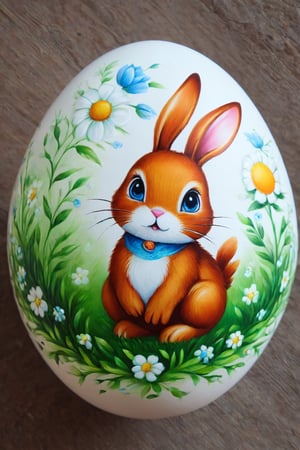 egg, masterpiece, best quality, a rabbit, egg-art