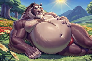 full body, laying in grass, speedo, flower fields, sun rays, (smirk), horns, full body, wolf legs, (by adios, by null-ghost), purple fur, violet fur, hyper fat, big fat belly, big belly, gigantic belly, big belly padding, big bloated belly, big size belly, huge belly, Massive belly, enormous belly, king size belly, pregnant, belly, large belly, gut, round belly, obese, large body, huge belly, tiny head, (photorealistic, hyper realistic, ultra detailed, ultra detailed background octane render, soft lighting, ultra detailed), best quality, good quality, beast (/disney/), soft lighting, ultra detailed), best quality, good quality, beast (/disney/),anthro,furry,photography, 8k, hi res,furry girl,feral,furry man,realistic