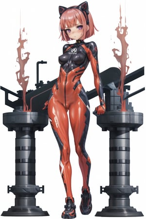 1 girl (best quality), full body, pink hair, short bob hair, astro costume, purple eyes, tight bodysuit, transparent bodysuit, leotard, pose character characteristics, standing pose relaxed arms, neutral standing pose, character characteristics character, full character, futuristic footwear, cyberpunk style, masamune shirow style, neco style, No background, light background, white background, plain white background, no background, clean background, jumpsuit,little yoshiko,sexbodysuit,b0dy,transparent bodystocking,sakimichan