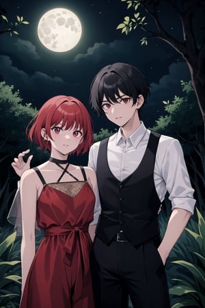 HIGH QUALITY
20 years
a dark fairy
gross
red-winged
long gold dress
dezcalza

short hair man
white shirt, black pants
on the night of the full moon, a forest