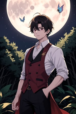 HIGH QUALITY
20 years
a dark fairy
gross
red-winged
long gold dress
dezcalza

short hair man
white shirt, black pants
on the night of the full moon, a forest