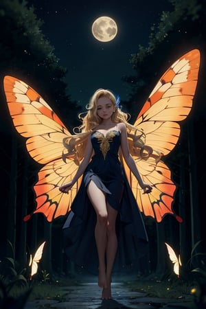 HIGH QUALITY

red butterfly wings
blonde
Golden dress
barefoot