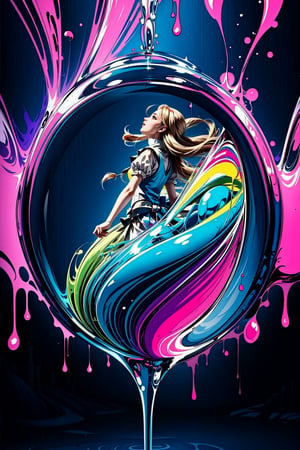 vivid Fluid and vibrant light colors Alcohol ink style, (Alice’s Adventures in Wonderland),real photo,8k