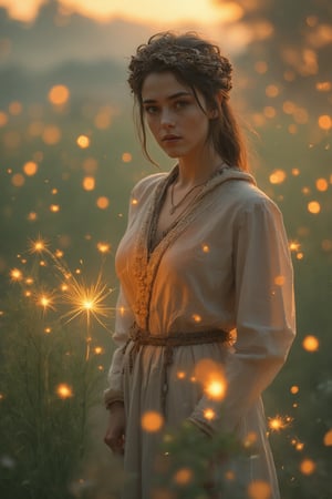 A shepherdess, in the style of the Renaissance, exuding elegance amidst pastoral beauty. (masterpiece, top quality, best quality, official art, beautiful and aesthetic:1.2), (1girl:1.4), portrait, extreme detailed, highest detailed, simple background, 16k, high resolution, perfect dynamic composition, bokeh, (sharp focus:1.2), super wide angle, high angle, high color contrast, medium shot, depth of field, blurry background,impressionist painting,in the style of CNSTLL