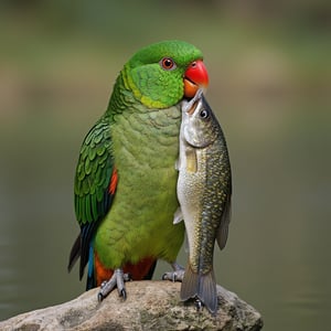 (((an amazin parrot in a national park catching a fish)))

beautiful perfect feet
The parrot sits on a stone. It has caught a big fat fish